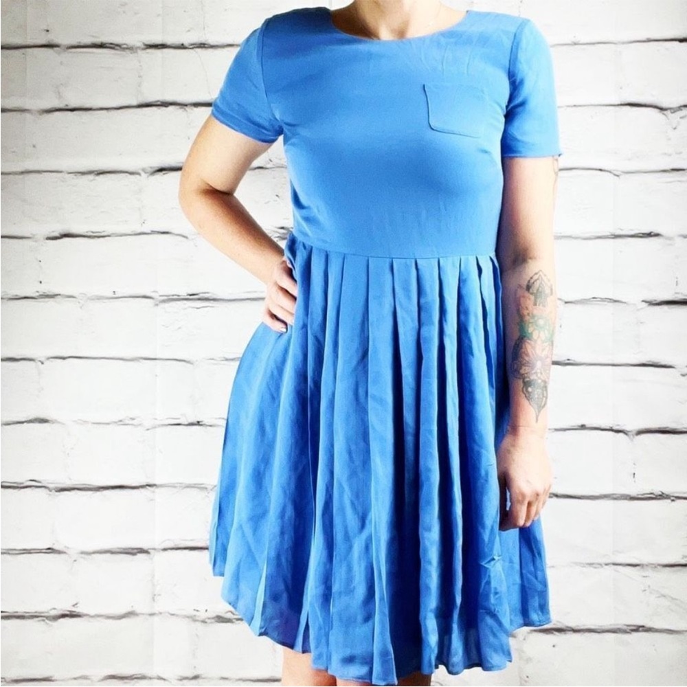 J Crew pleated silk A line dress